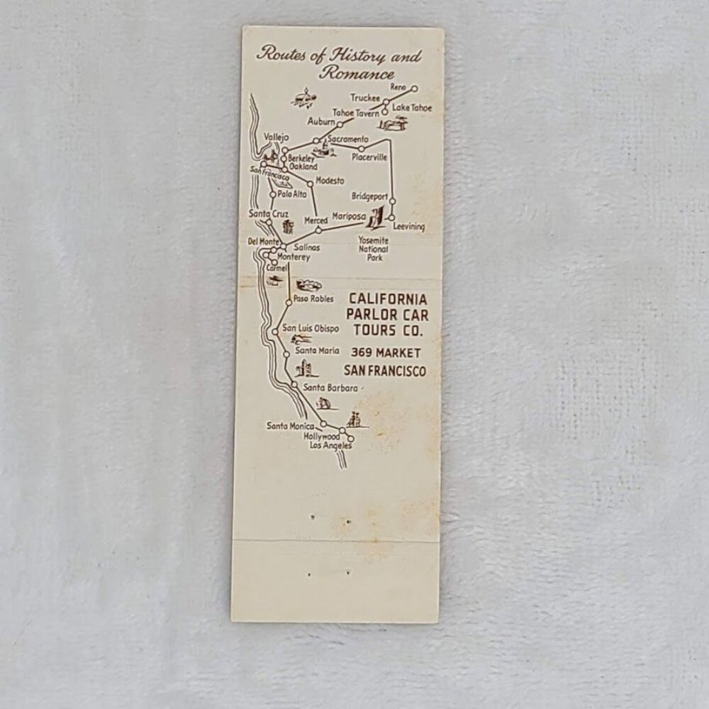 Front Strike Matchbook Cover See California Deluxe Coach Tours Travel Promo - Picture 5 of 5